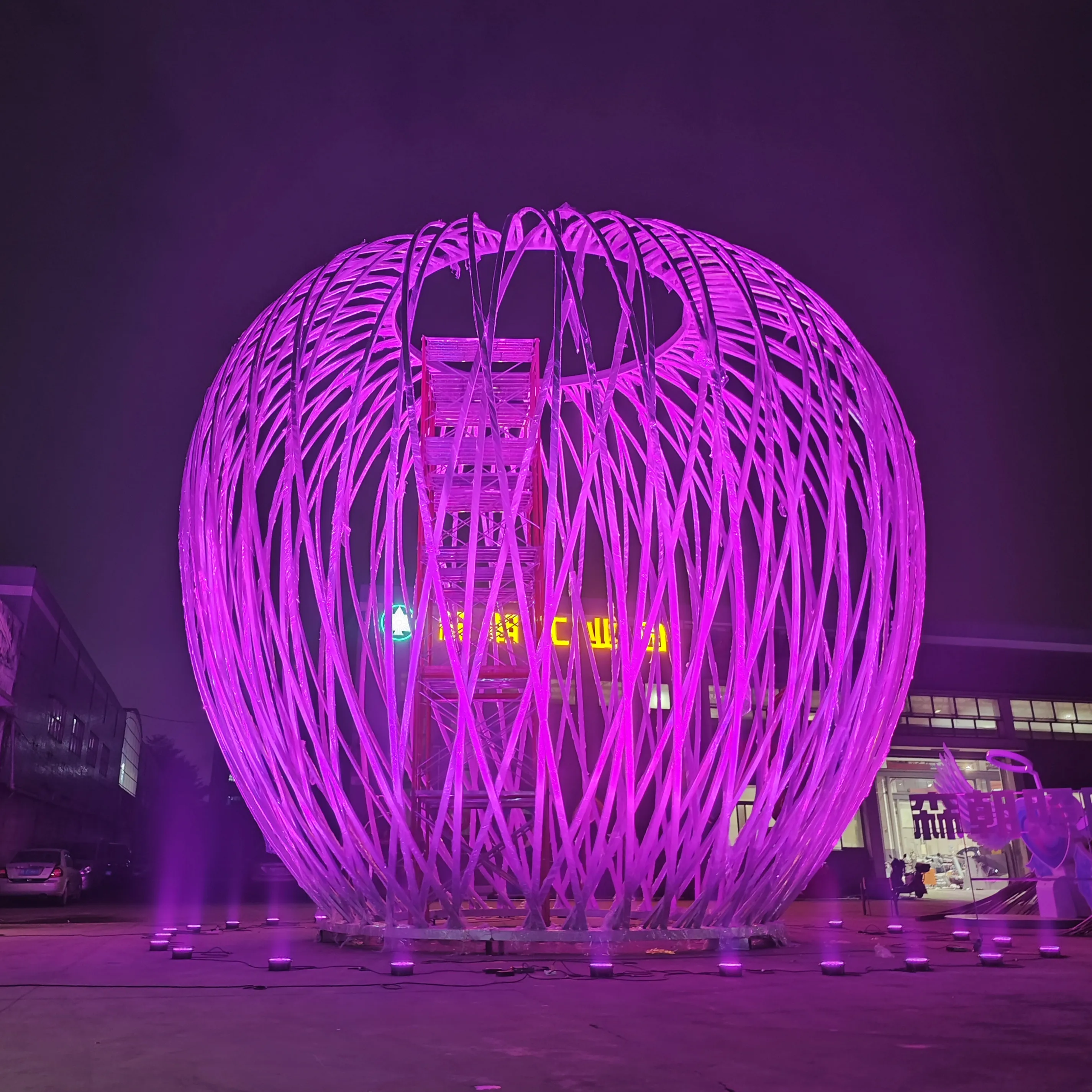 Stainless Steel Outdoor Decorative Garden Motif Street Light RGB Landscape Cage Light