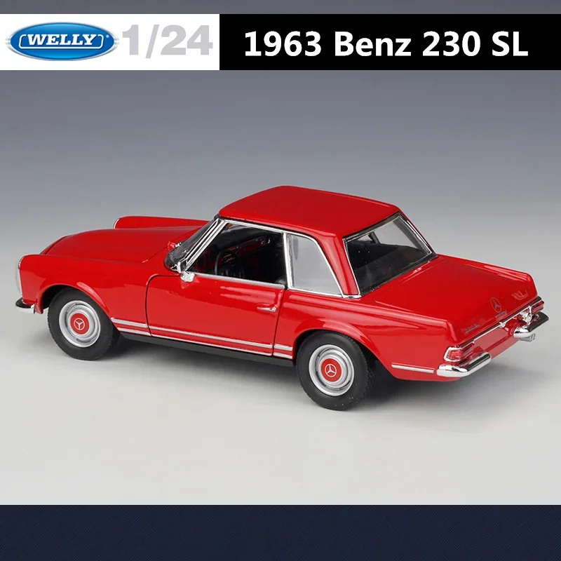 WELLY 1:24 1963 Mercedes-Benz 230SL Alloy Car Model Diecasts Metal Toy Sports Car Vehicles Model High Simulation Childrens Gifts