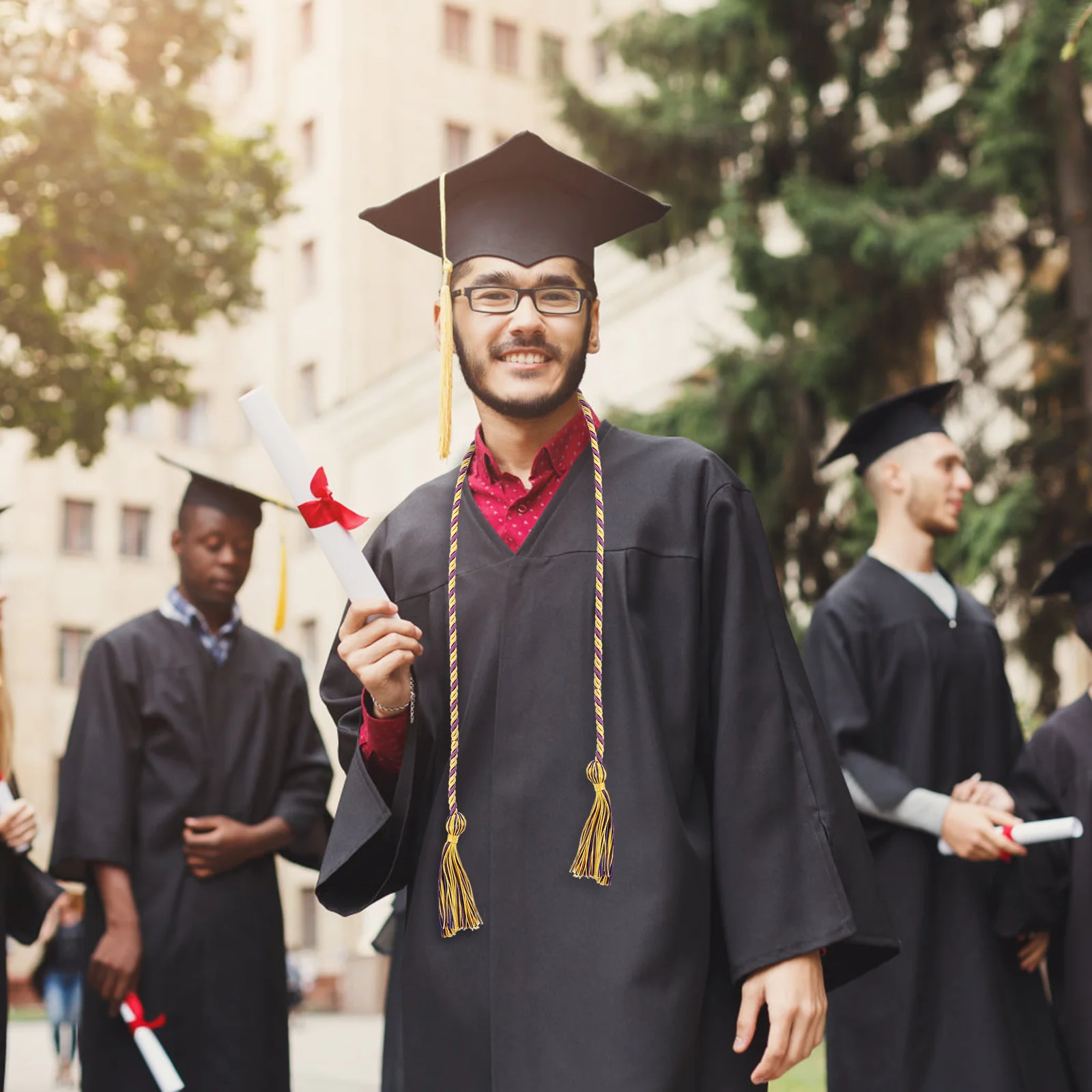 

4Pcs Graduation Honor Cord Polyester Braided Tassel Cord Dress Decoration Graduation Party Supplies Grad Souvenir Photo Prop