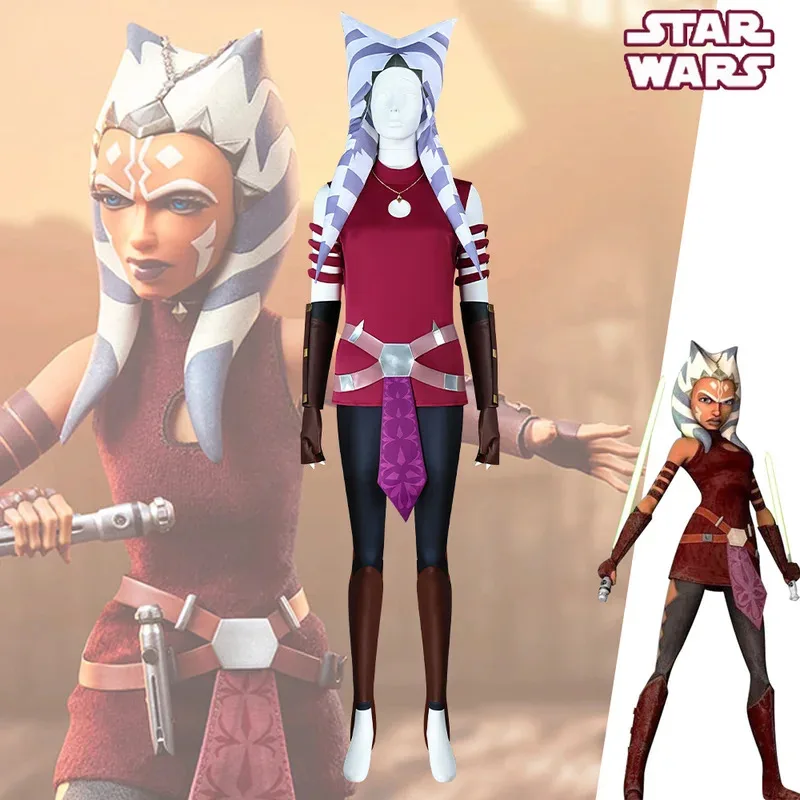 영화 클론 아소카 코스프레 우주 전투 의상 변장 성인 여성 롤플레이 판타지아 의상 할로윈 파티 판타지 슈트 jk;6