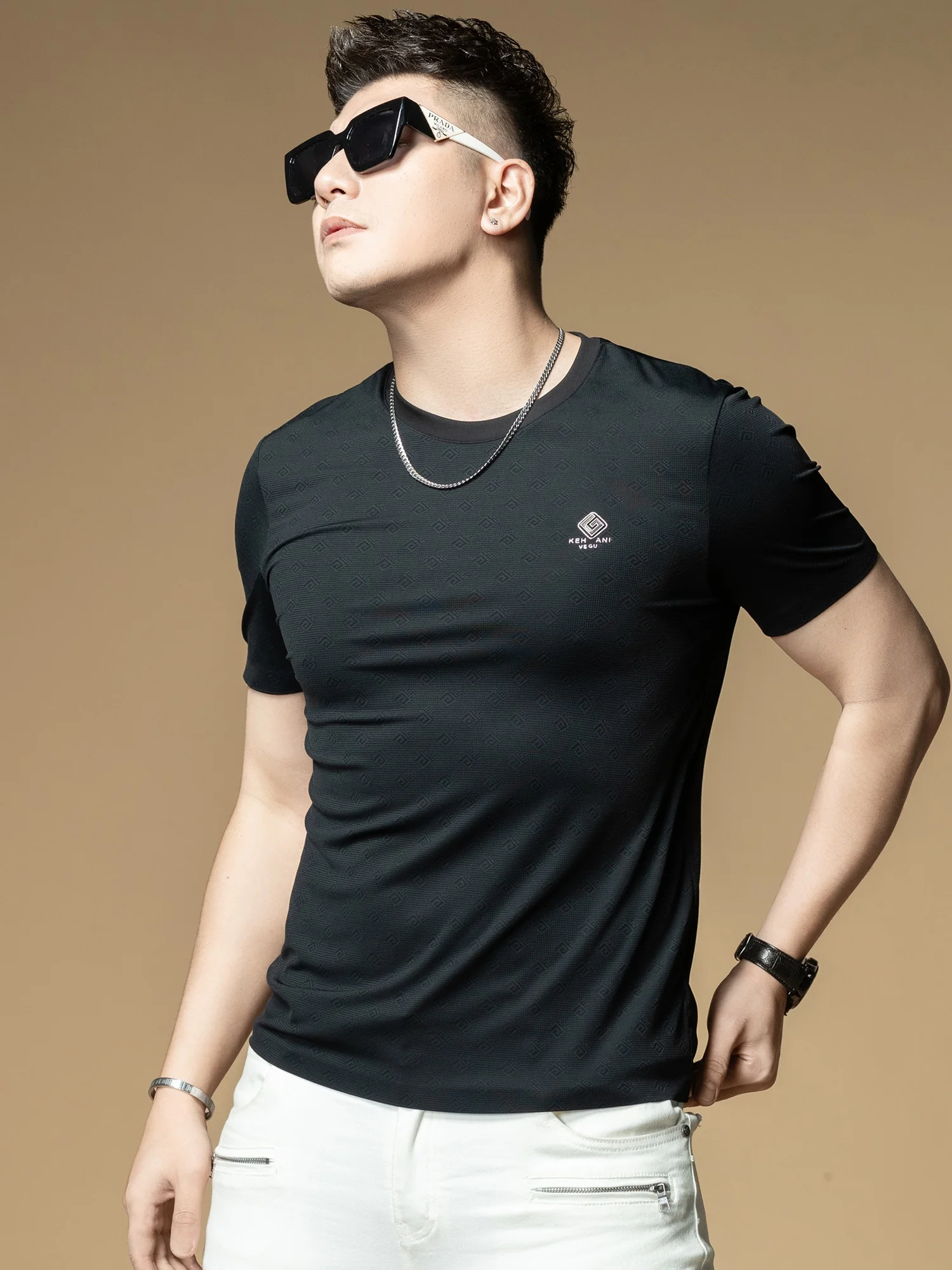 

Мужская футболка Slim Fit с коротким рукавом, тонкая, современная, летняя, модная, брендовая, облегающая, для летней одежды