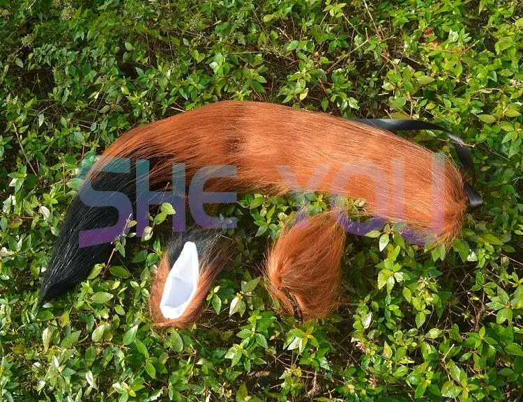 Anime giapponese Spice and Wolf Cosplay Puntelli Orecchie Coda Holo Fox Orecchie Tornante Fascia Halloween Costume Nick Wilde Coda con orecchie