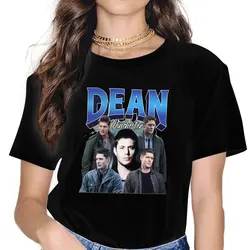 Dean Winchester Quotes Vintage Retro Women Clothing Supernatural TV Graphic Female Tshirts Vintage Gothic Loose Tops Tee