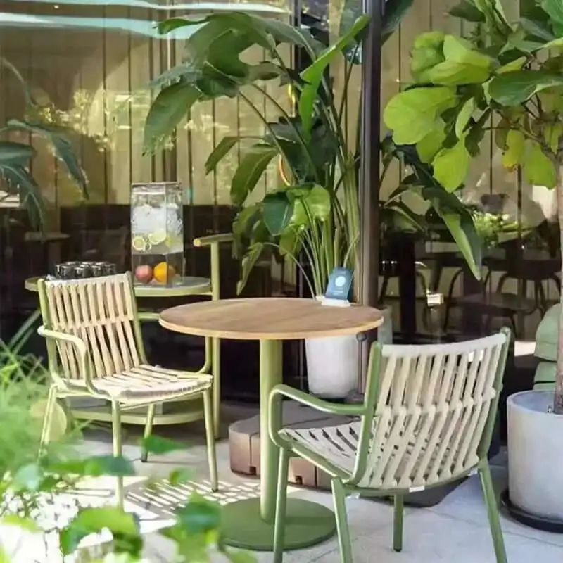 

Balcony Metal Garden Furniture Sets Outdoor Modern Nordic Garden Furniture Sets Italian Backyard Muebles Terraza Decorations