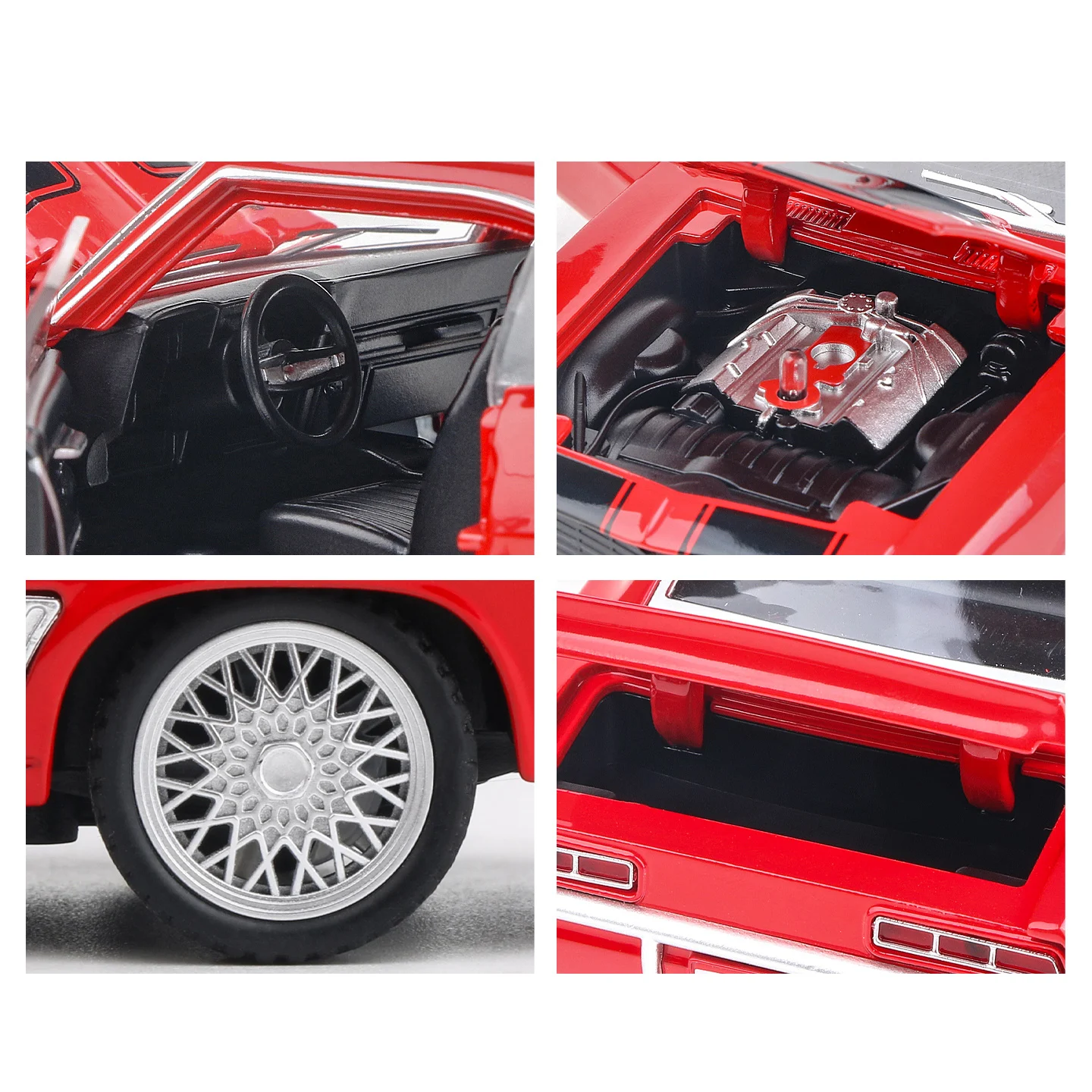 Camaro SS – modèle de voiture en alliage, supercar, son et lumière, jouet à collectionner pour enfants, cadeau d'anniversaire, 1:32