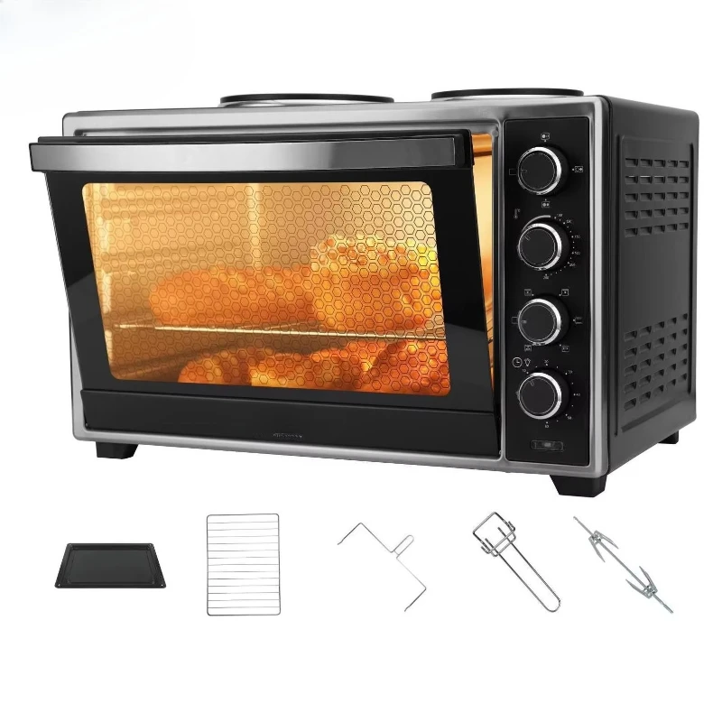 Horno eléctrico doméstico 48L Horno Electrico horno multifuncional de gran capacidad horno eléctrico de pan para hornear en el hogar
