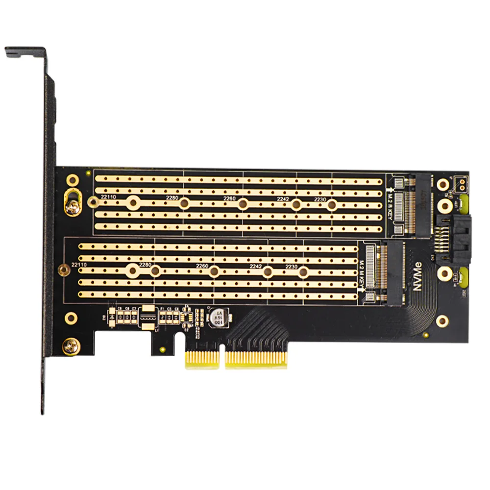 Jeyi SK6 M.2 Dual M.2 Pcie 4.0 Adapter Voor Nvme/Ngff Ssd, Nvme (M Key) en Sata (B Sleutel) Ssd Pcie X4 X8 X16 Slot