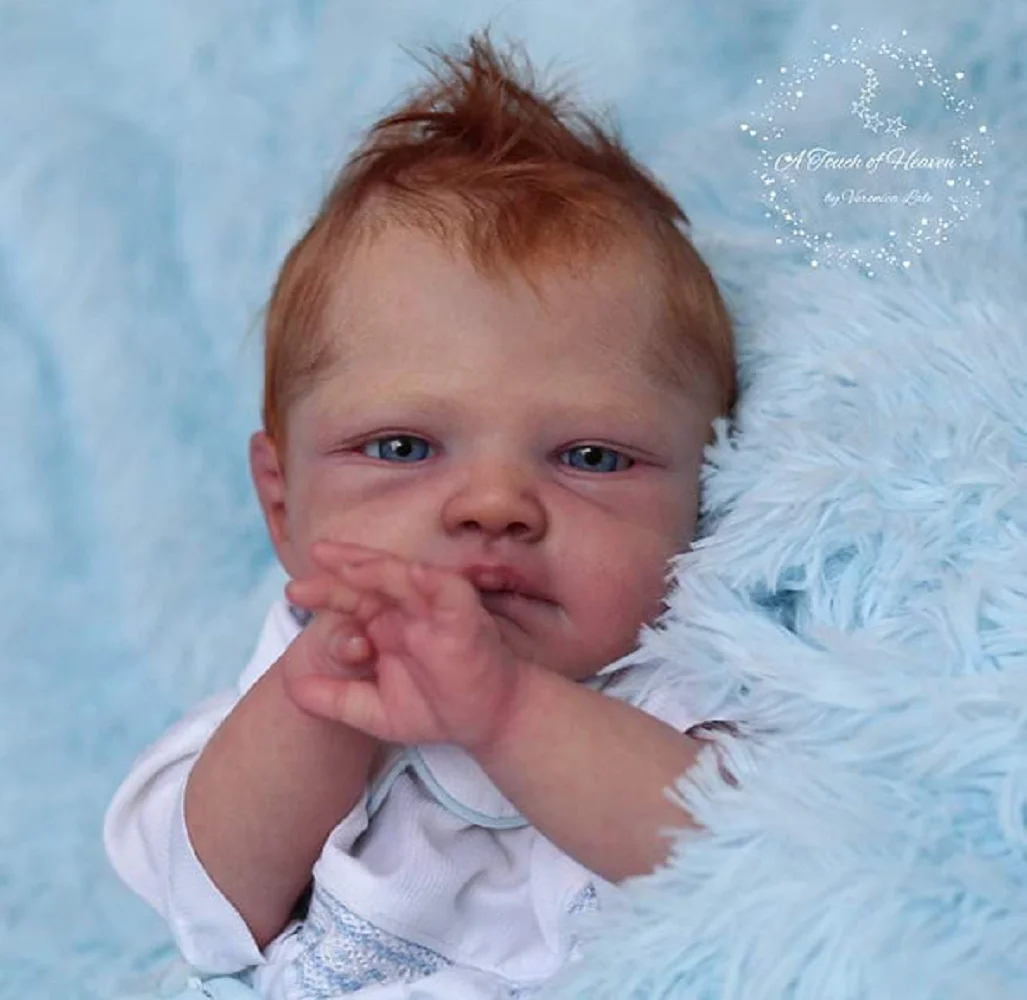 リアルな生まれたばかりの赤ちゃん人形,リアルな生まれ変わった赤ちゃんの人形,オープンアイ,笑い,ルートヘア,柔らかい生地,3Dペイントスキン,18-20in