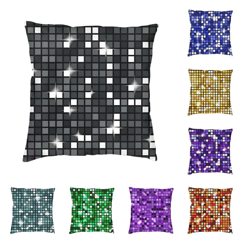 Luxury Black Diamond Disco Ball Glitter Sofa Cushion Cover Soft Pillow Case Decoration Pillowcase