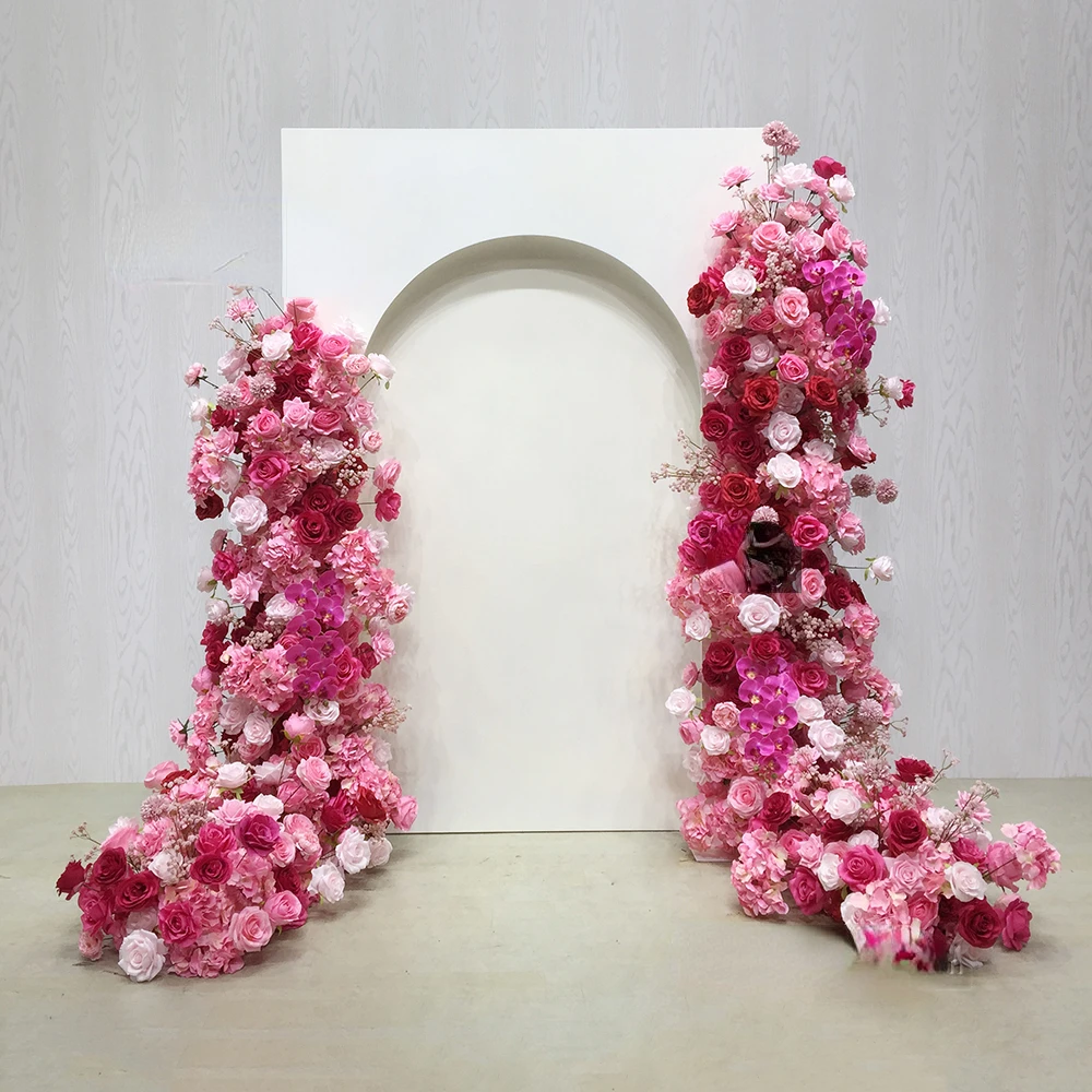 

Party Desktop Decoration Flower Runner Factory Handmade Artificial Wedding Backdrop Stand Pipe Garden Decoration