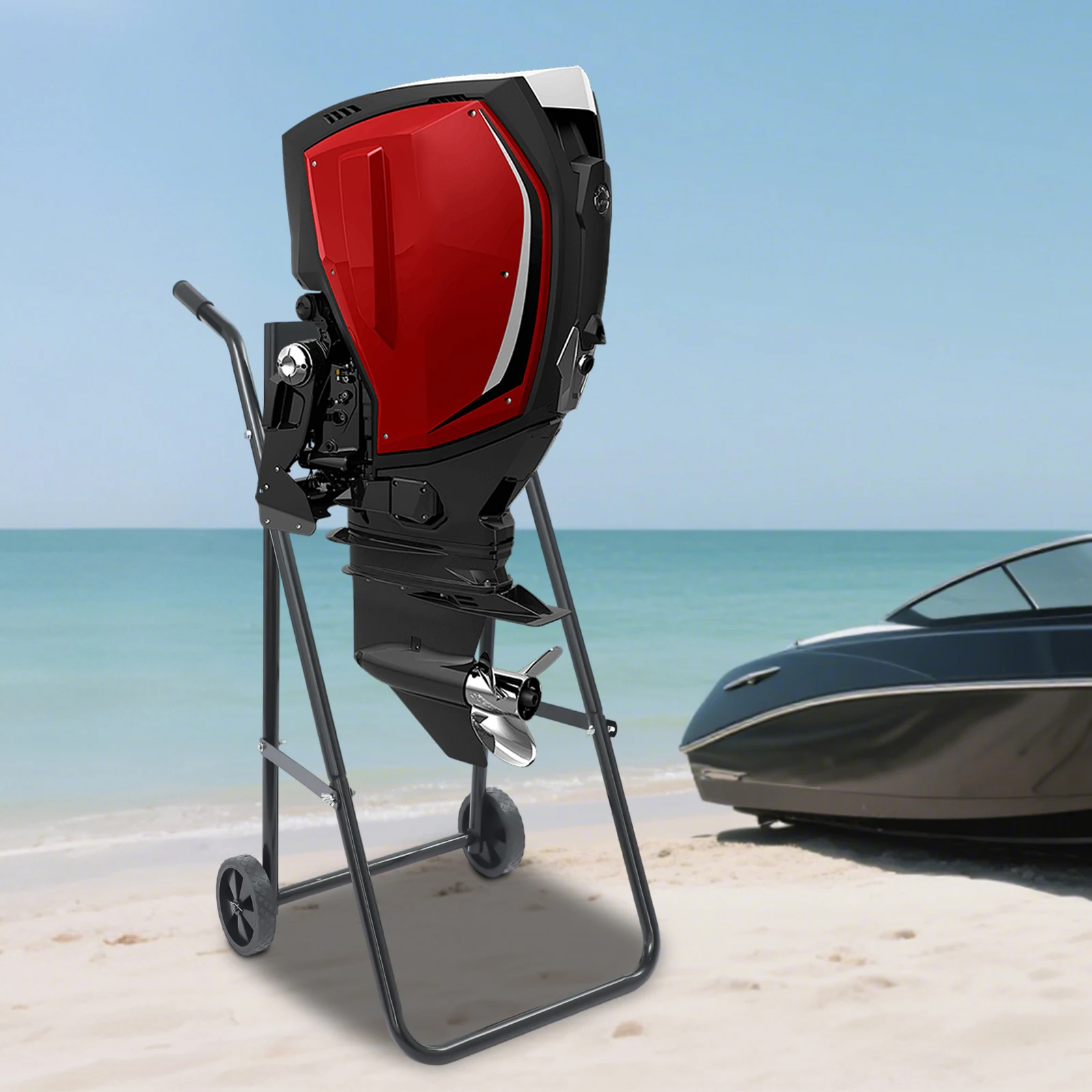 외부 보트 모터 카트, 엔진 캐리어, 다목적 엔진 스탠드, 접이식 보트 엔진 돌리 (최대 30HP 모터용)