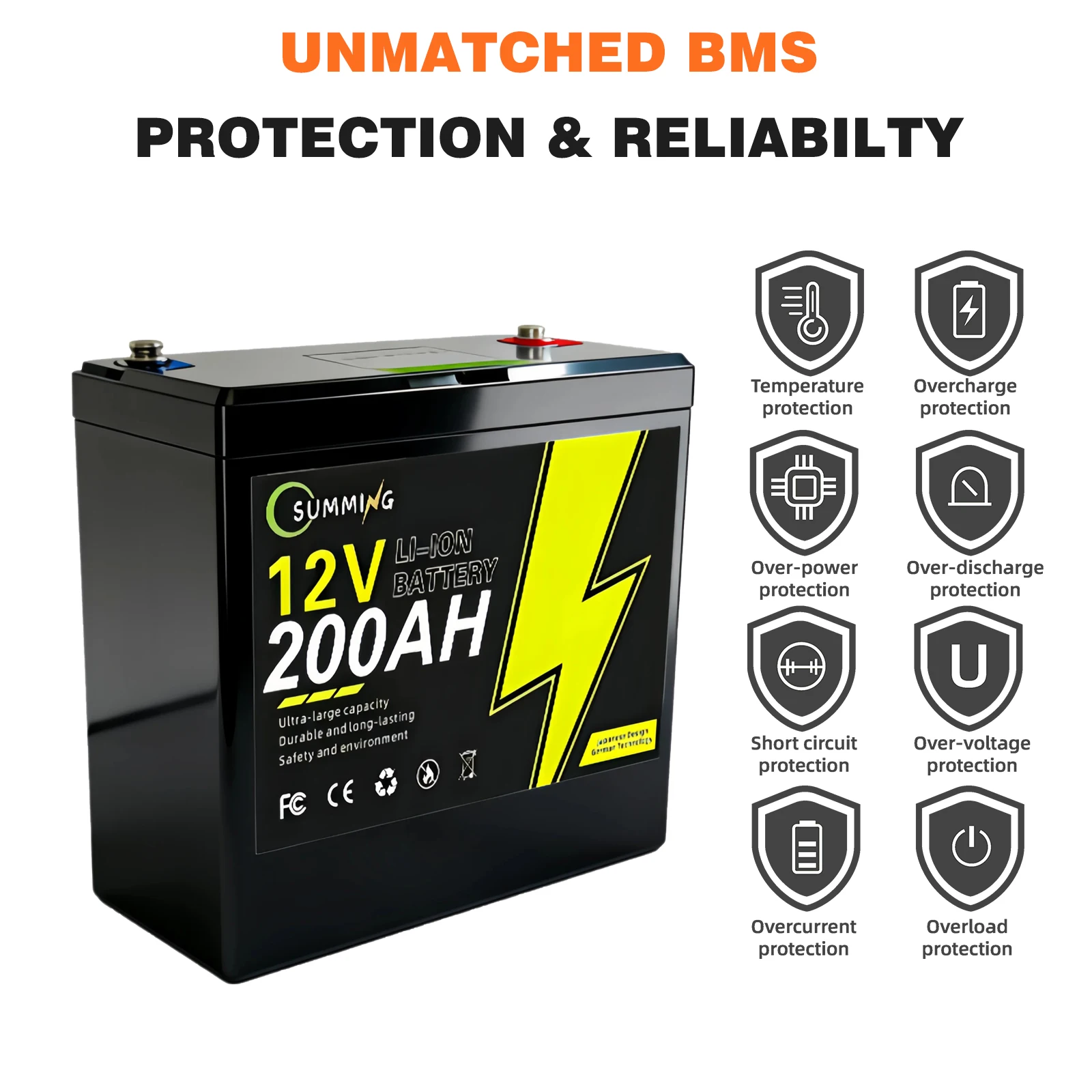 24V LiFePO4 Lithium Battery 100Ah 150Ah 200Ah Built-in BMS 8000+ Cycles Deep Cycle Battery For Solar System Boat RV Free Tax
