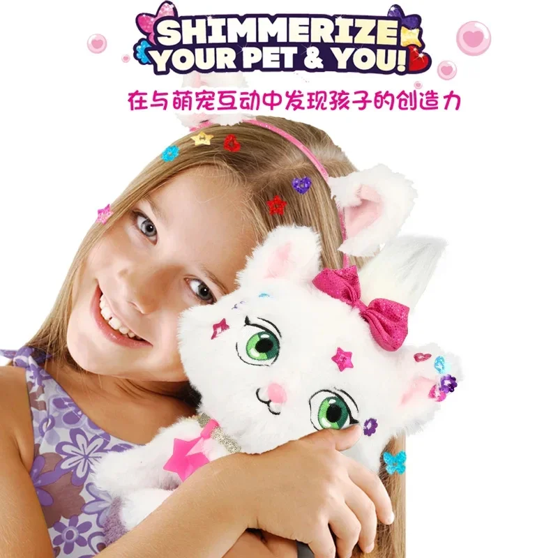 Original Children's Birthday Gift Shimmer Stars Plush Cat Toys for Girls Cute Anime Plush Kawaii Kitty and Panda Plushes Toy