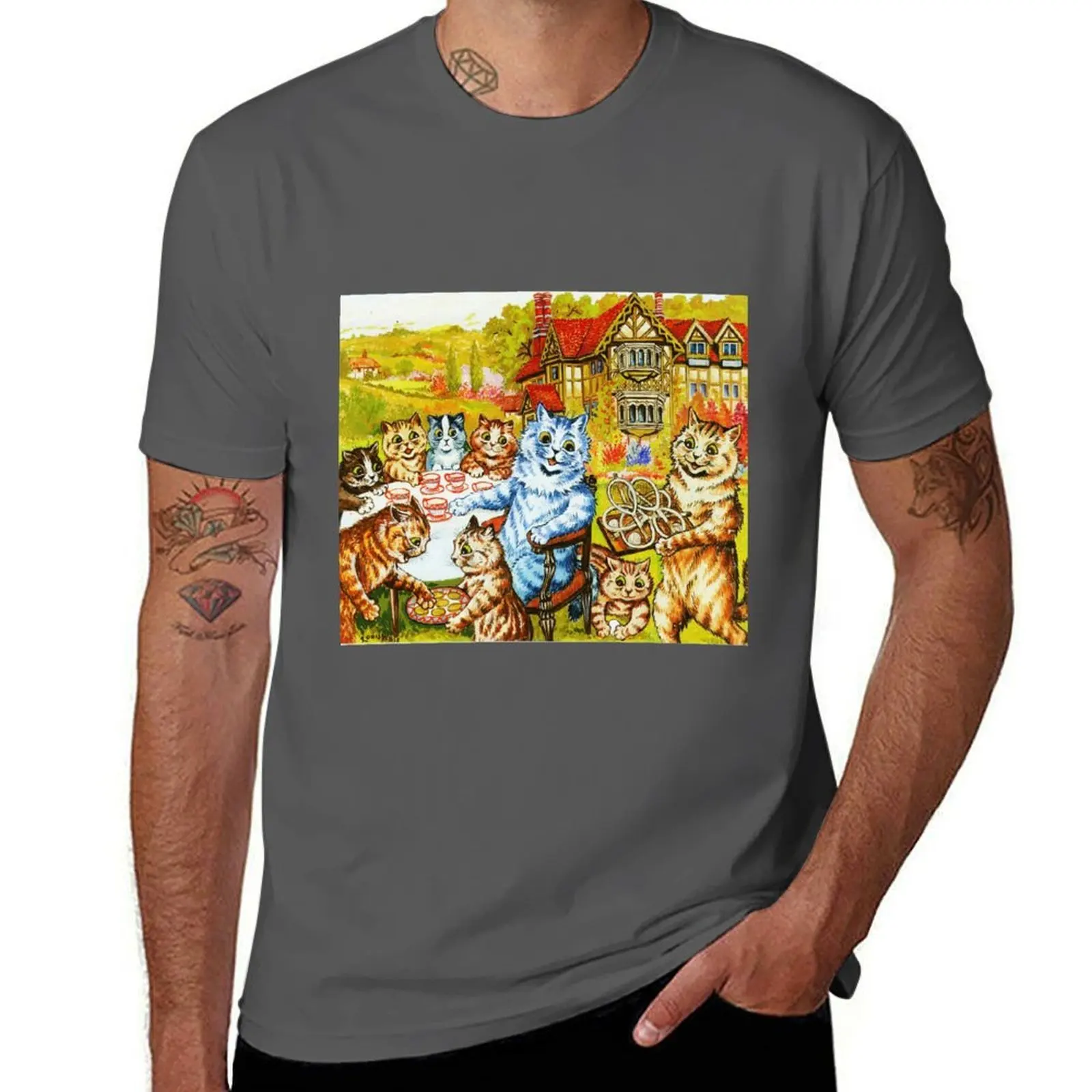 Original Art By louis wain 1860, Londres T-Shirt Soft Cotton Print T-Shirt
