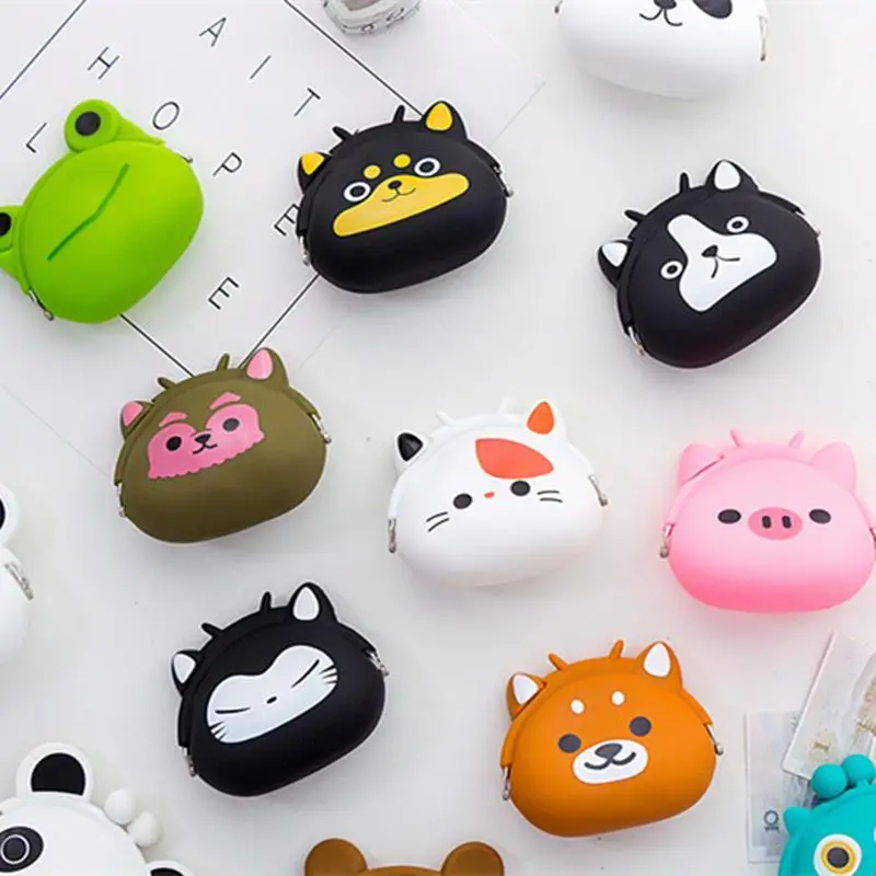 Lovely Women New Coin Bag Silicone Storage Animal Panda Cat Bear Mini Pouch Coin Bag Change Wallet Purse Hasp New Design Wallets