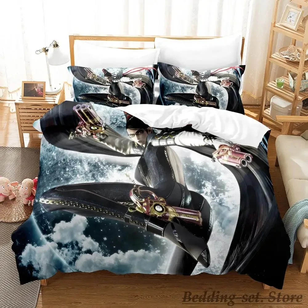 2023 Bayonetta Bedding Set Single Twin Full Queen King Size Bed Set Adult Kid Bedroom Duvetcover Sets Anime parure de lit Bed