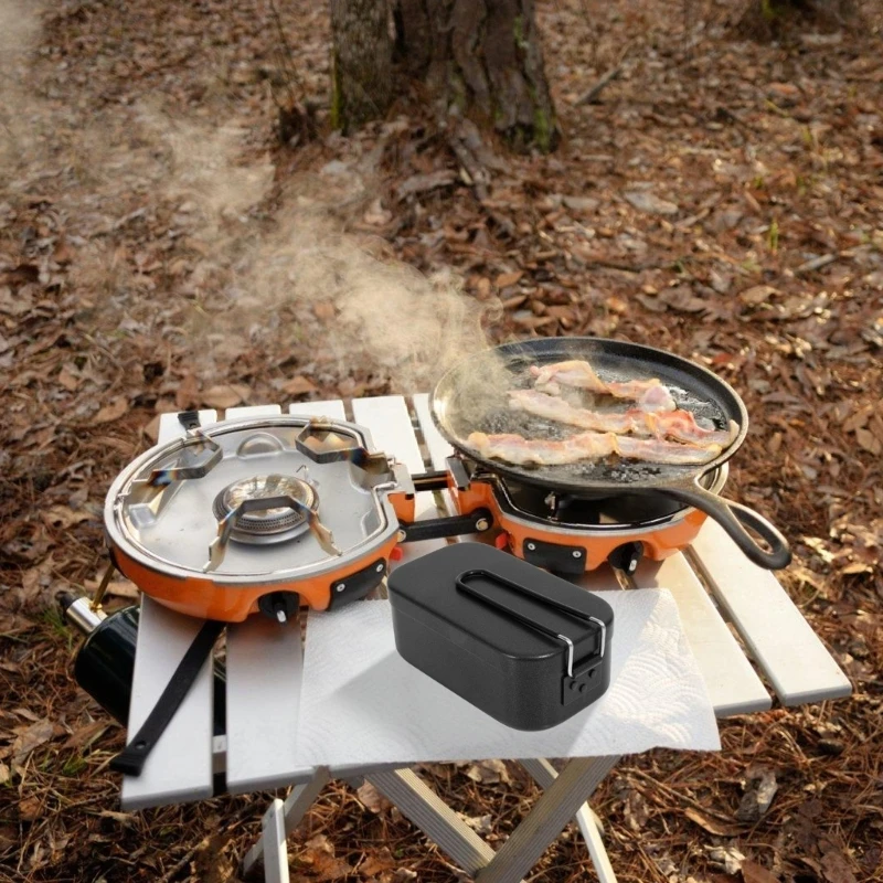 Cooker Pots with Easy to Carry Foldable Handle for Camping, Trekking Meals Aluminum Alloy Cooking Outdoor Cooking Pots