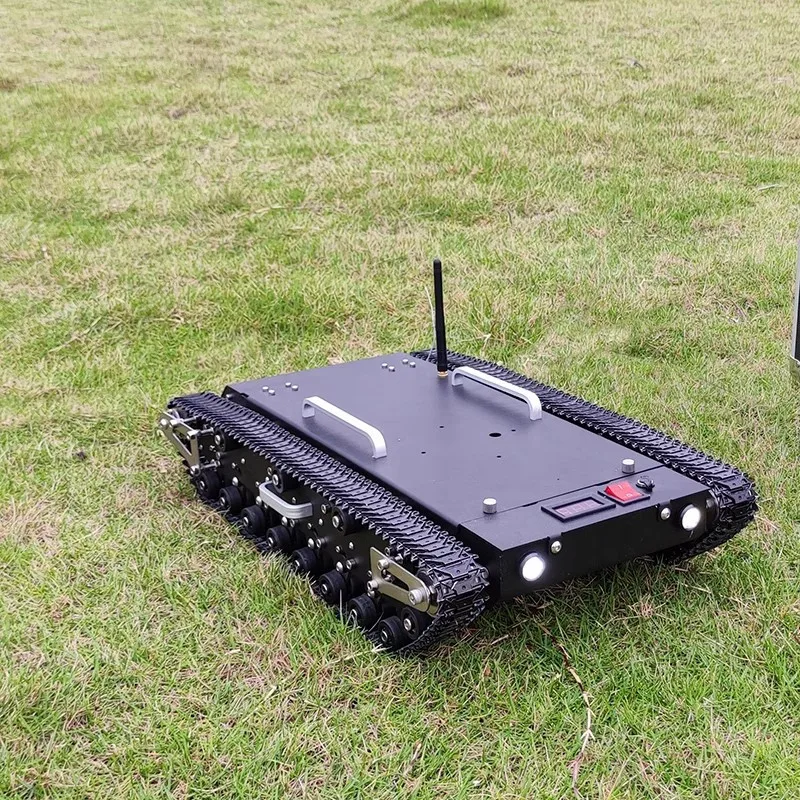 Big Load RC Tank Metalen rupschassis Roestvrijstalen robotauto voor robottank met UAV-afstandsbedieningssysteem