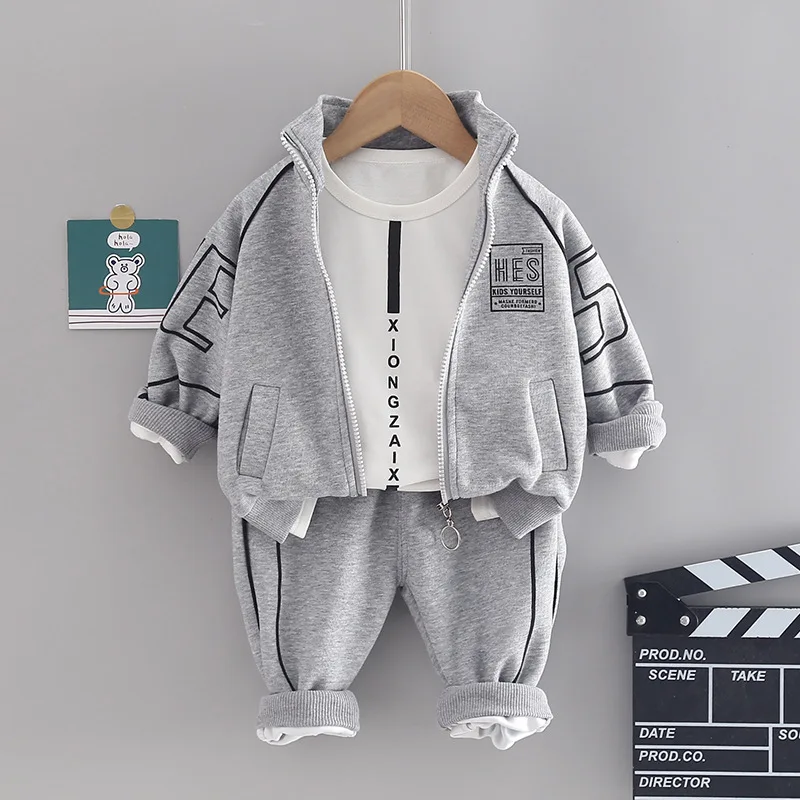 Fall Baby Boy Clothes 9 to 12 Months Casual Long Sleeve Zipper Cardigan Jackets White T-shirts Pants Kids Tracksuit Boys Outfits