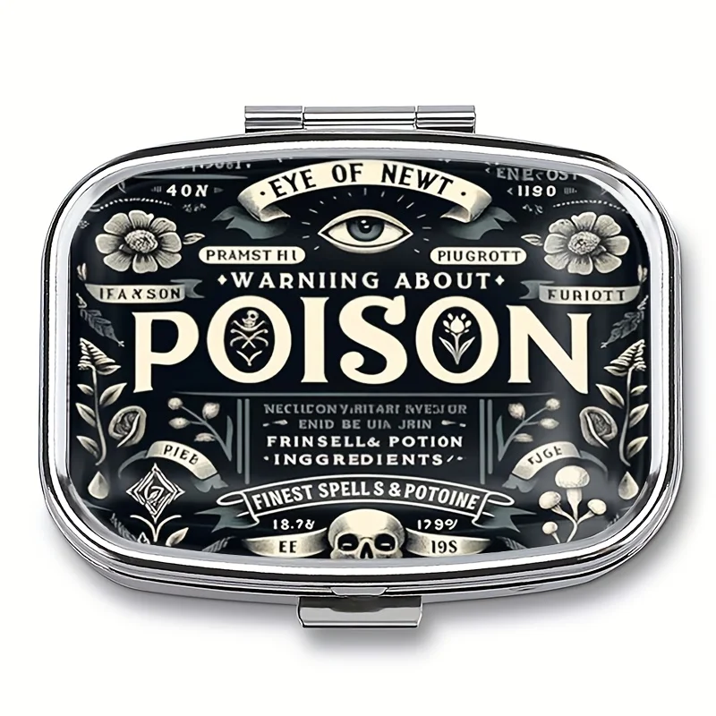 Poison Spirit Flower Pillendose aus Metall, 2 Fächer.