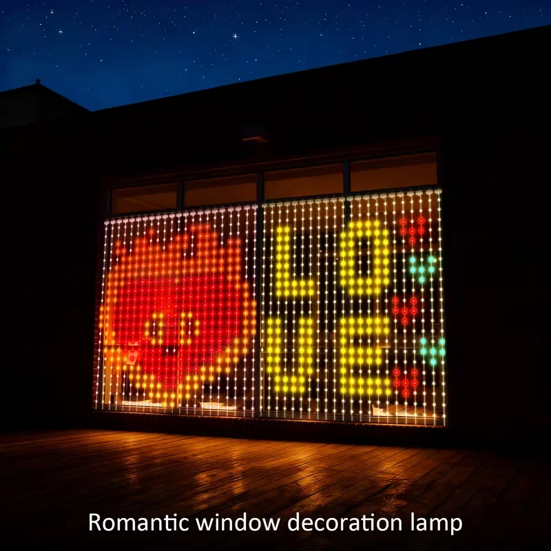 Smart LED Curtain Light APP Control RGB Dimmable DIY Pattern Music Ambient Lighting For Home Holiday Party Christmas Decoration