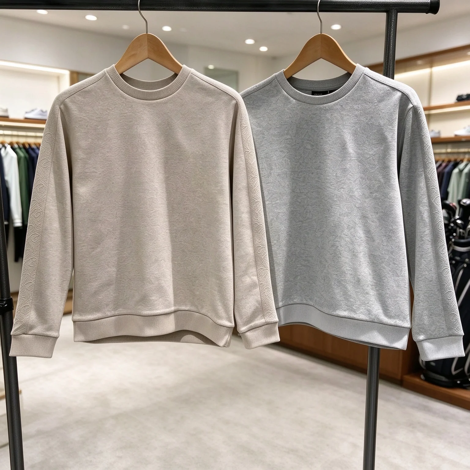 2026 Autumn Winter Korean Style Men Golf Crew Neck High Stretch Knit Sweater Warm Long Sleeve Sports Pullover