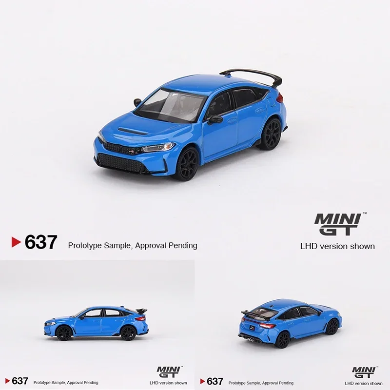 In Stock MINIGT 637 1:64 FL5 Type R Boost Blue Pearl 2023 Alloy Car Model