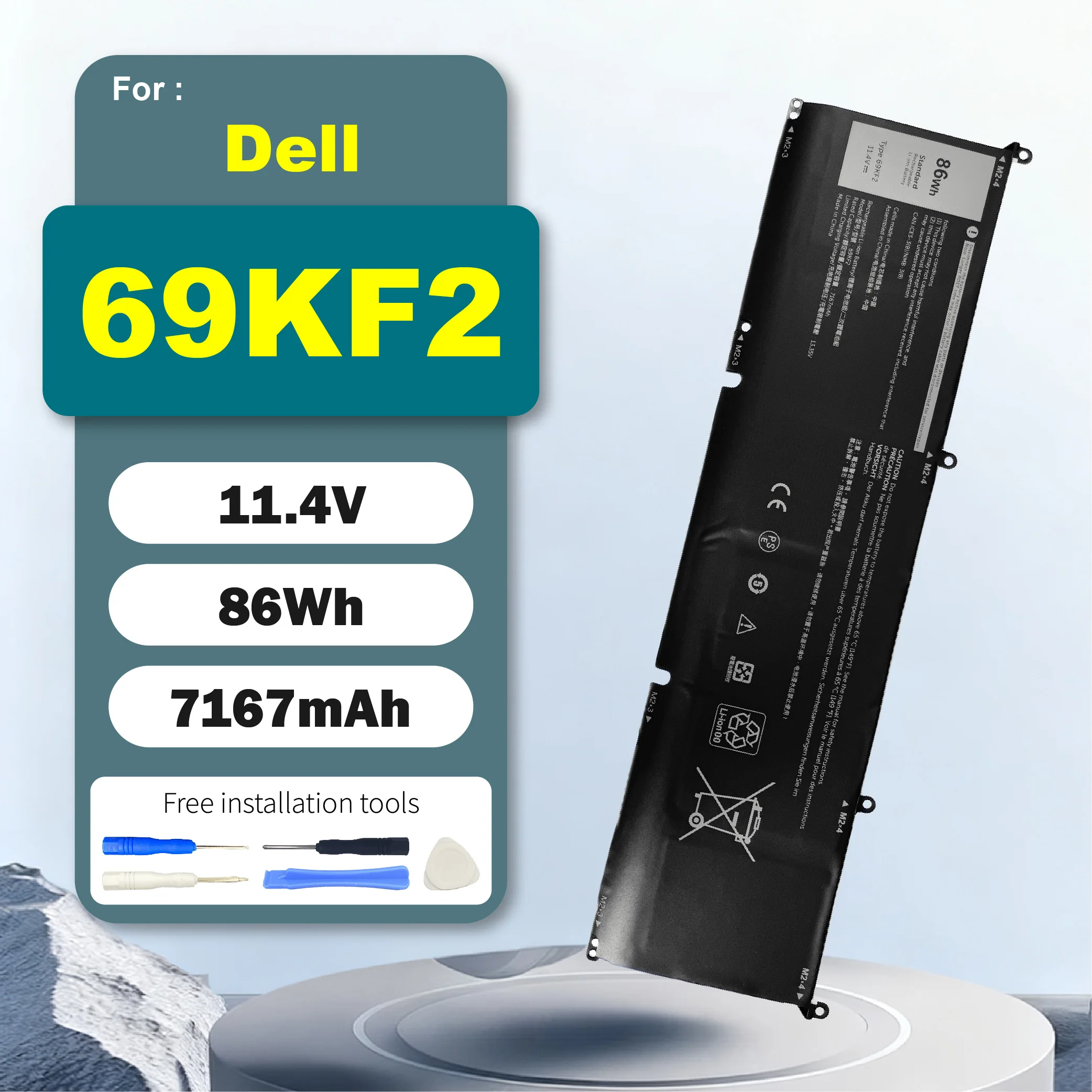 69KF2 Battery for Dell Alienware M15 M17 R3 R4 G7 15 7500 G15 5510 Precision 5550 XPS 15 9500 Vostro 7510 Inspiron 7510 P45E