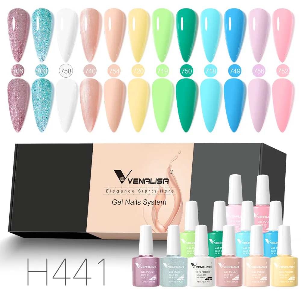 6/12 teile/satz Ven alisa Gel Nagellack VIP Kit charmante Neon Farbe Gel rosa natürliche Farbe Serie Gummi Gel große Abdeckung Lack