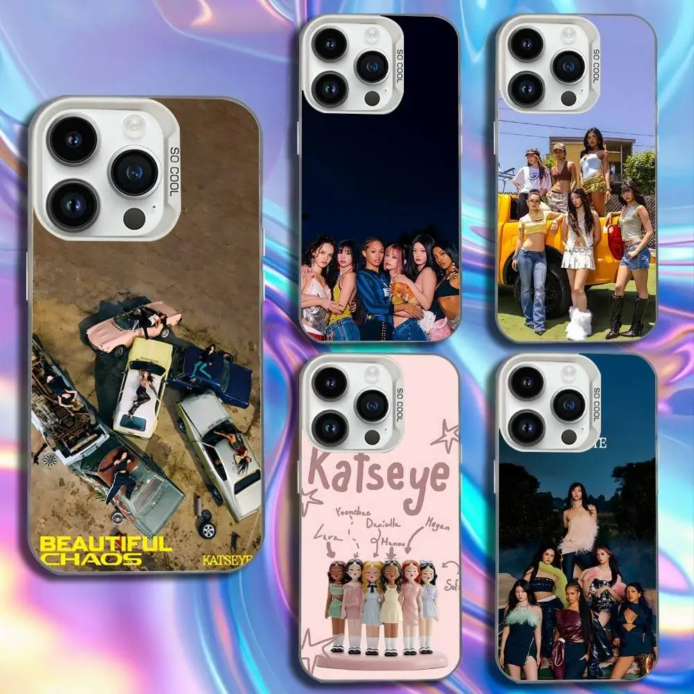 

Hot Music K-KATSEYE Phone Case For iPhone 16,15,14,13,12,11,Mini,Pro,SE,MAX White Matte Shockproof Cover