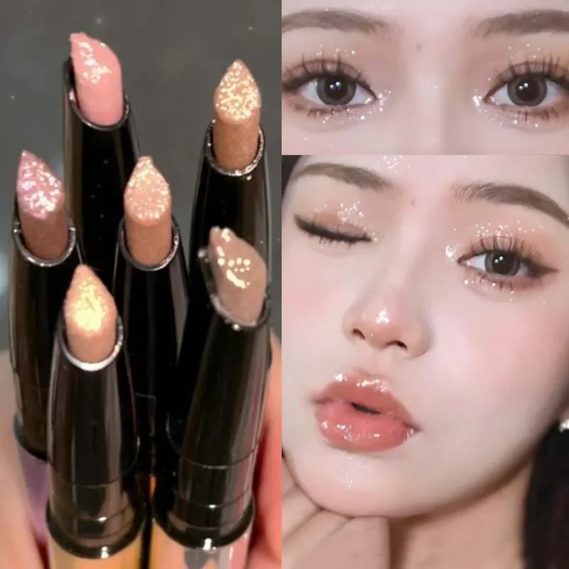 Drop-shaped Glitter Eyeshadow Eyeliner Pencil Makeup Waterproof Lasting Shimmer Bright Peach Pink Highlighter Lying Silkworm Pen