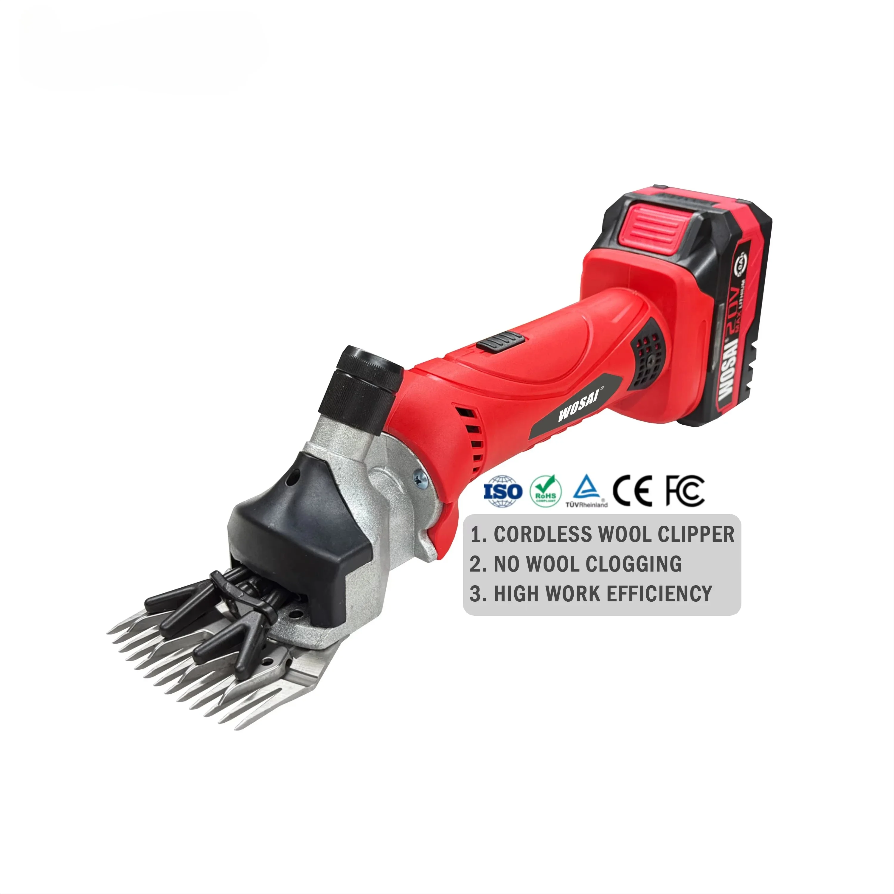 FENGREN Power Shears Sheep Clipper Low Noise Brushless Motor Electric Wool Scissors Sheep Wool Shearing Machine for Goat Hair