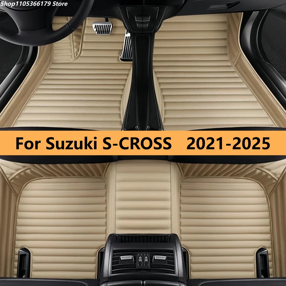 Auto Floor Mats Fit For Suzuki S-CROSS 2021 2022 2023 2024 2025 Car Leather Carpet Pads Full Set Foot Matts Rugs