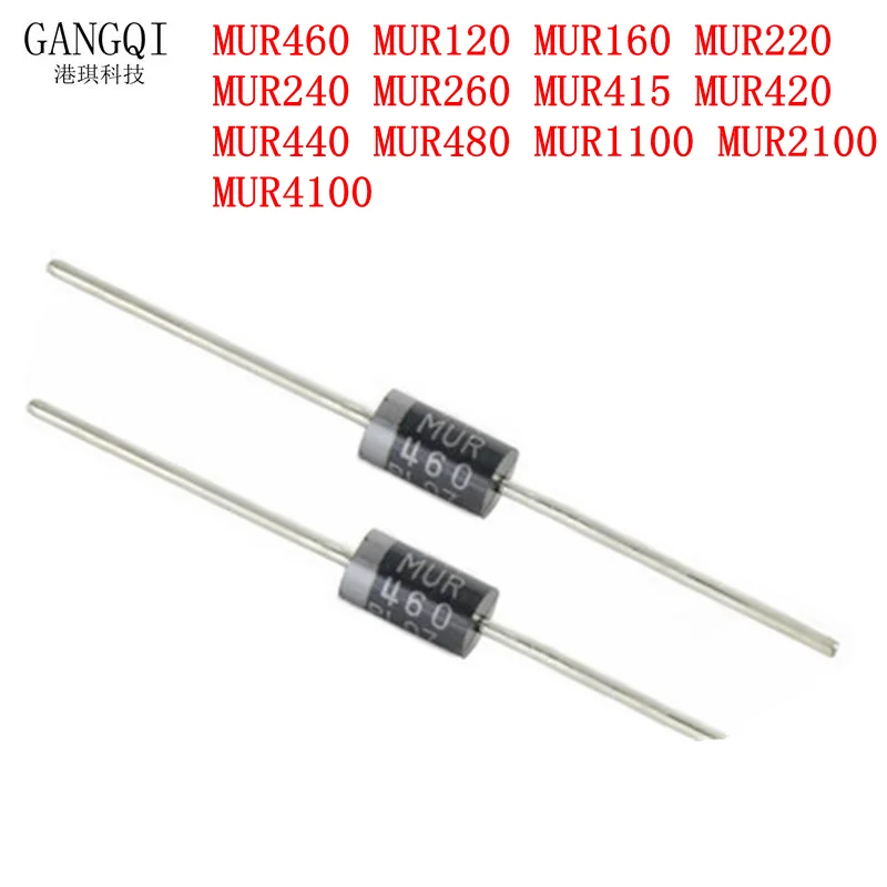 20PCS MUR460R DO-201 diode MUR460 MUR120 MUR160 MUR220 MUR240 MUR260 MUR415 MUR420 MUR440 MUR480 MUR1100 MUR2100 MUR4100 MUR2100