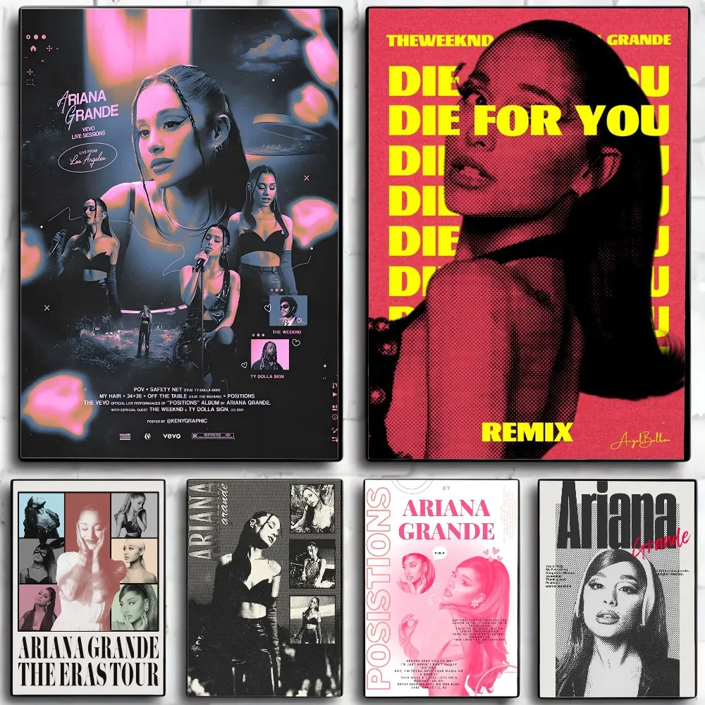 Póster de música Grande de cantante Pop americano A-ariana, arte de pared, decoración del hogar, decoración de habitación, pintura Digital, sala de estar, restaurante, cocina