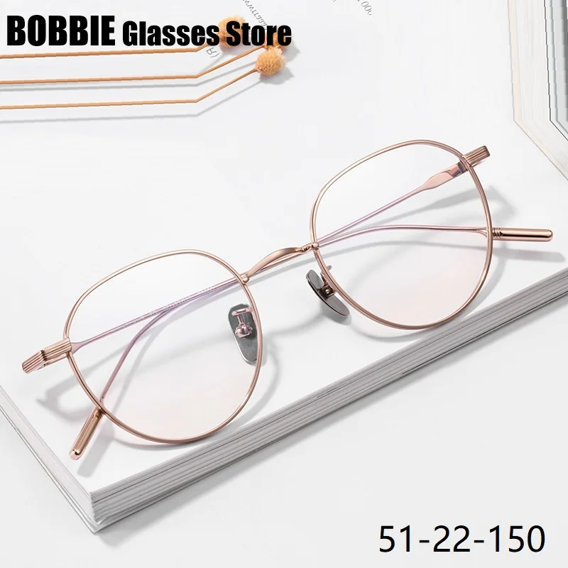 

Japanese Handmade Pure Titanium Glasses Frame Retro Oval Round Men Eyeglasses Women Eyewear Big Frames Oculos Ultralight