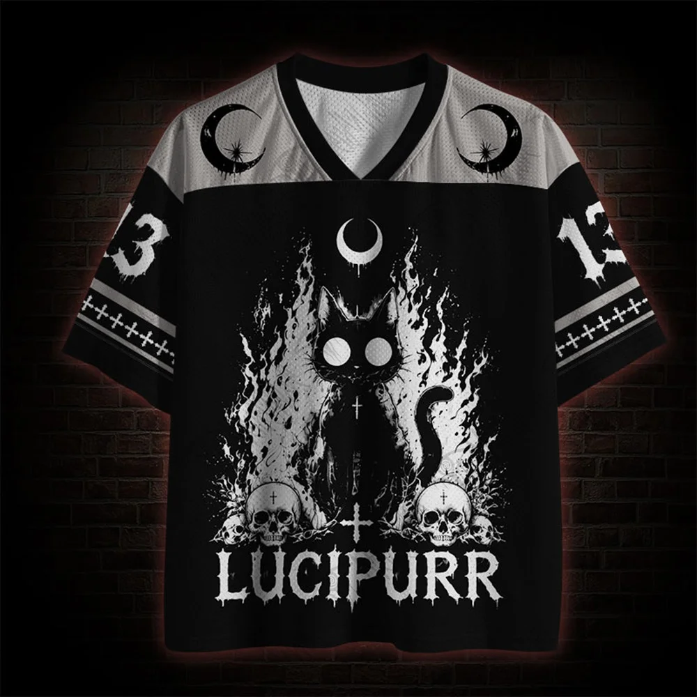 2026 New Nordic Mythical Theme Sports Fashion Short Sleeve V-neck Street View Clothing Mythical Fan Gifts T-shirt Halloween