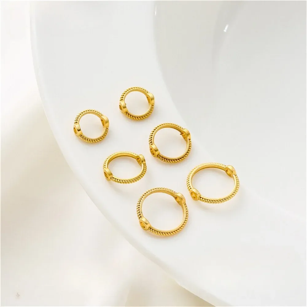 

Matte Gold Color Lace Edge Double Hole Set Bead Ring Pearl Ring Handmade DIY Necklace Bracelet Round Bead Jewelry Accessories