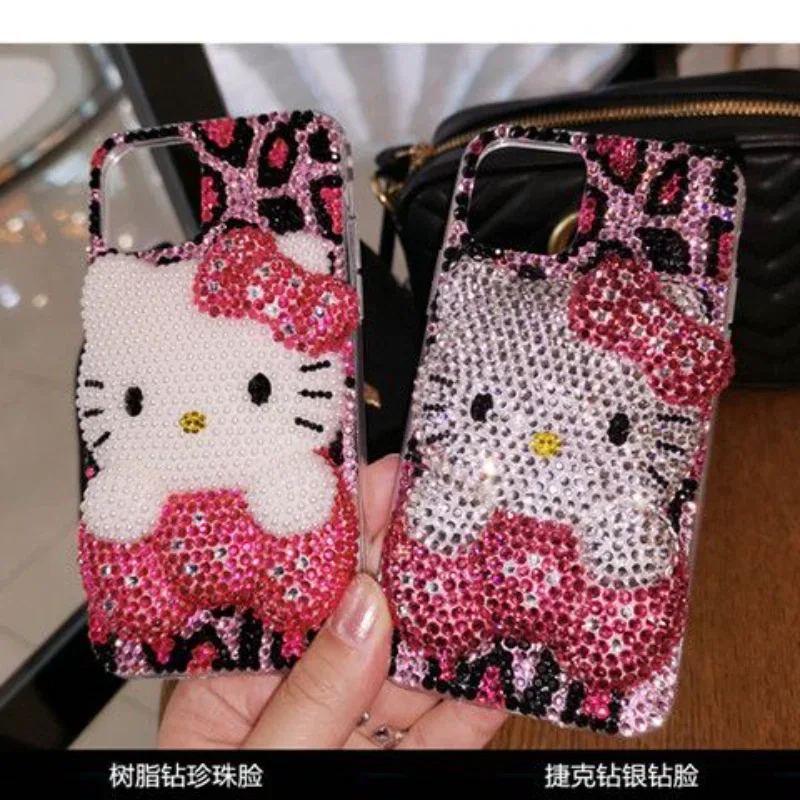 Sanrio Anime iPhone 14 13 Pro Max iPhone Xs iPhone Case 8 Plus Rhinestone 7 Cartoon Hello Kitty 11 Protective Cover 6 Female 12