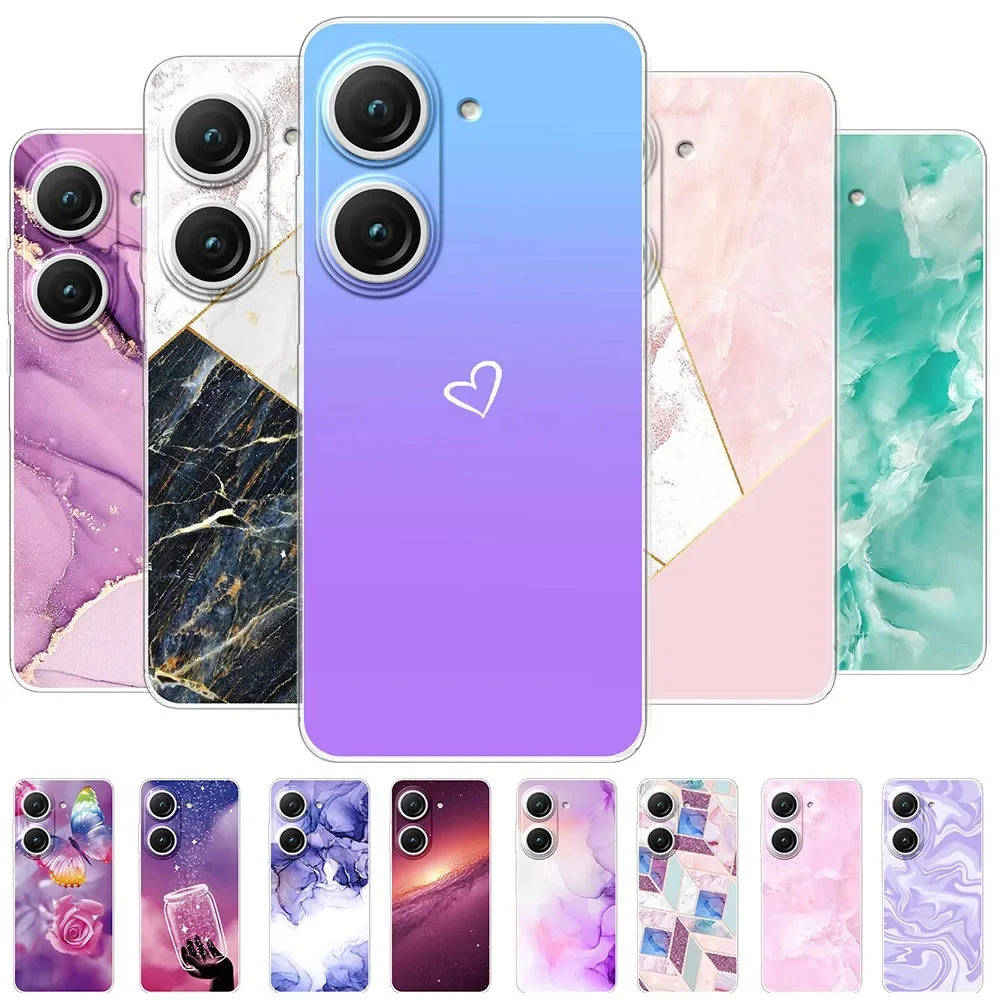 Caixa macia transparente do silicone para asus zenfone 9, asus zenfone 10, ai2202