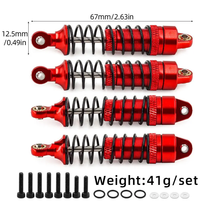 4Pcs Metal Front and Rear Shock Absorber Damper for Traxxas LaTrax Teton Desert Prerunner SST 1/18 RC Truck Car Upgrade Parts