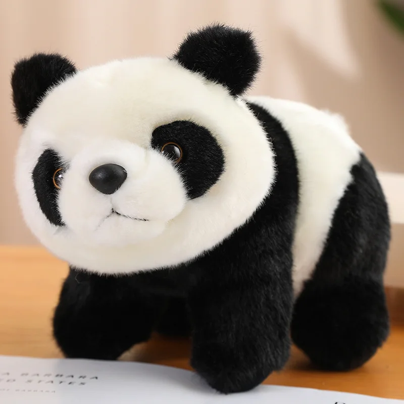 25/28/30cm Lovely Lying&Sitting Panda With Baby Bear Doll National Treasure Zoo Plush Toy Classic Elegant Gift For Friends