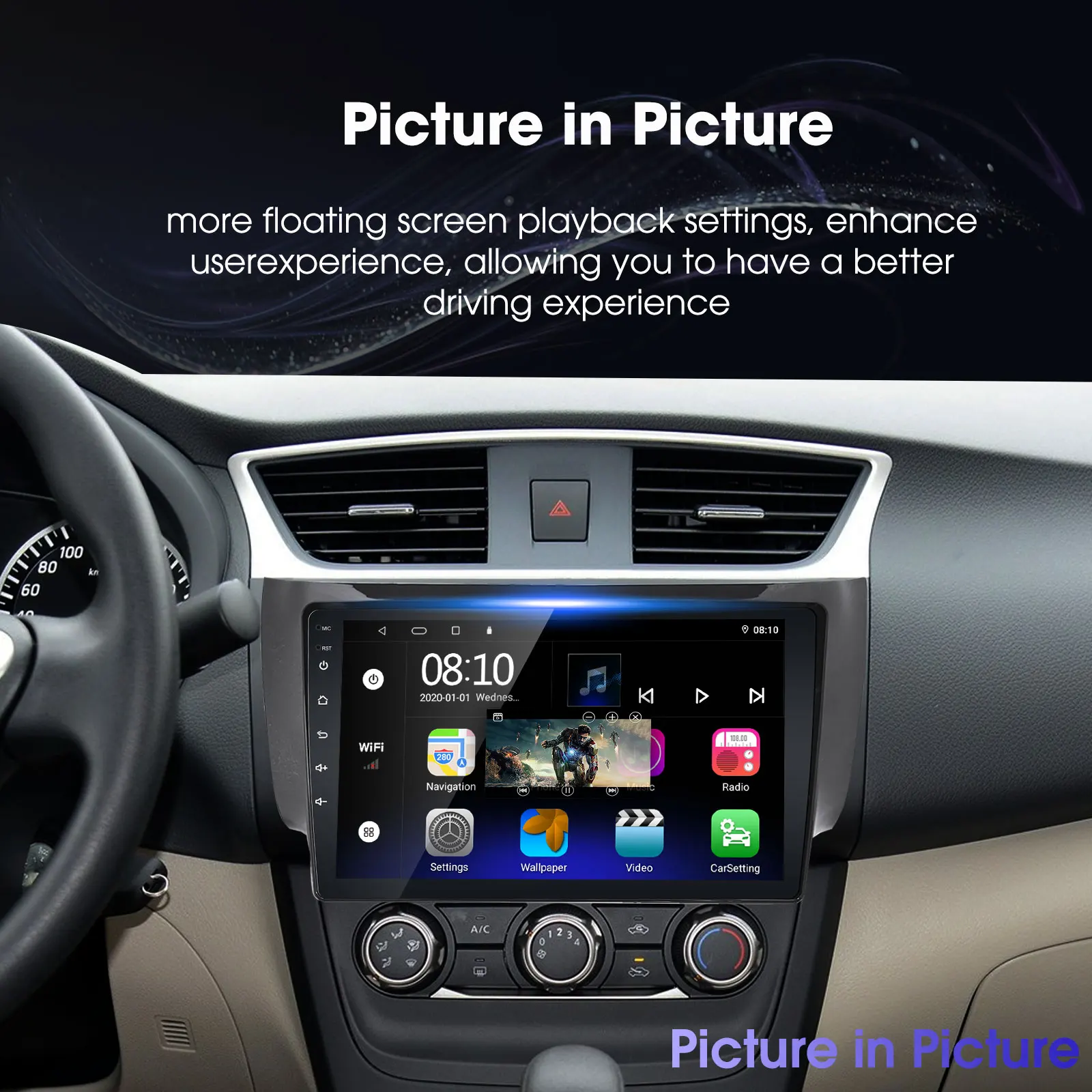 راديو Carplay Android لـ 2013-2017 راديو Nissan Sentra مع Carplay اللاسلكي Android Auto، 2G RAM 32G ROM ستيريو سيارة أندرويد #5