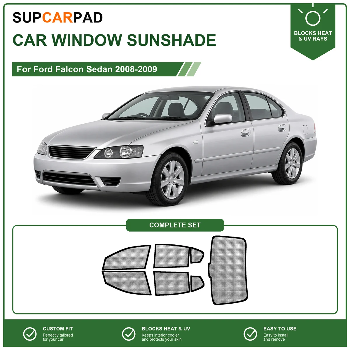For Ford Falcon Sedan 2008-2009 Full Set Car Window Sunshades UV Block Privacy Heat Insulated Foldable Car Curtain