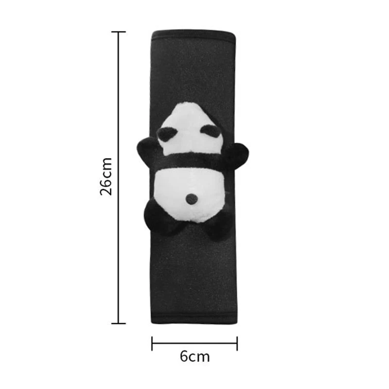 1pc 自動車安全ベルト装飾漫画パンダ安全ベルトショルダーパッドぬいぐるみ自動車アクセサリー子供のための