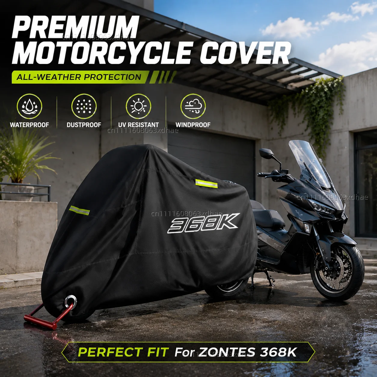 

Motorcycle Cover All Season Waterproof Dust Rain UV Protection 190T Oxford Cloth For For ZONTES 368G 368K 368E 368 K E G 400G