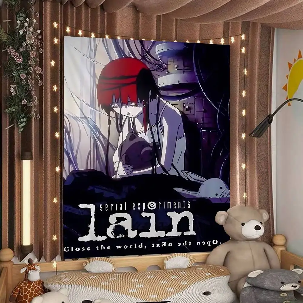 Serial Experiments Lain cartoon Hippie Wall Hanging Tapestries Art Science Fiction Room Home Decor Kawaii Room Decor