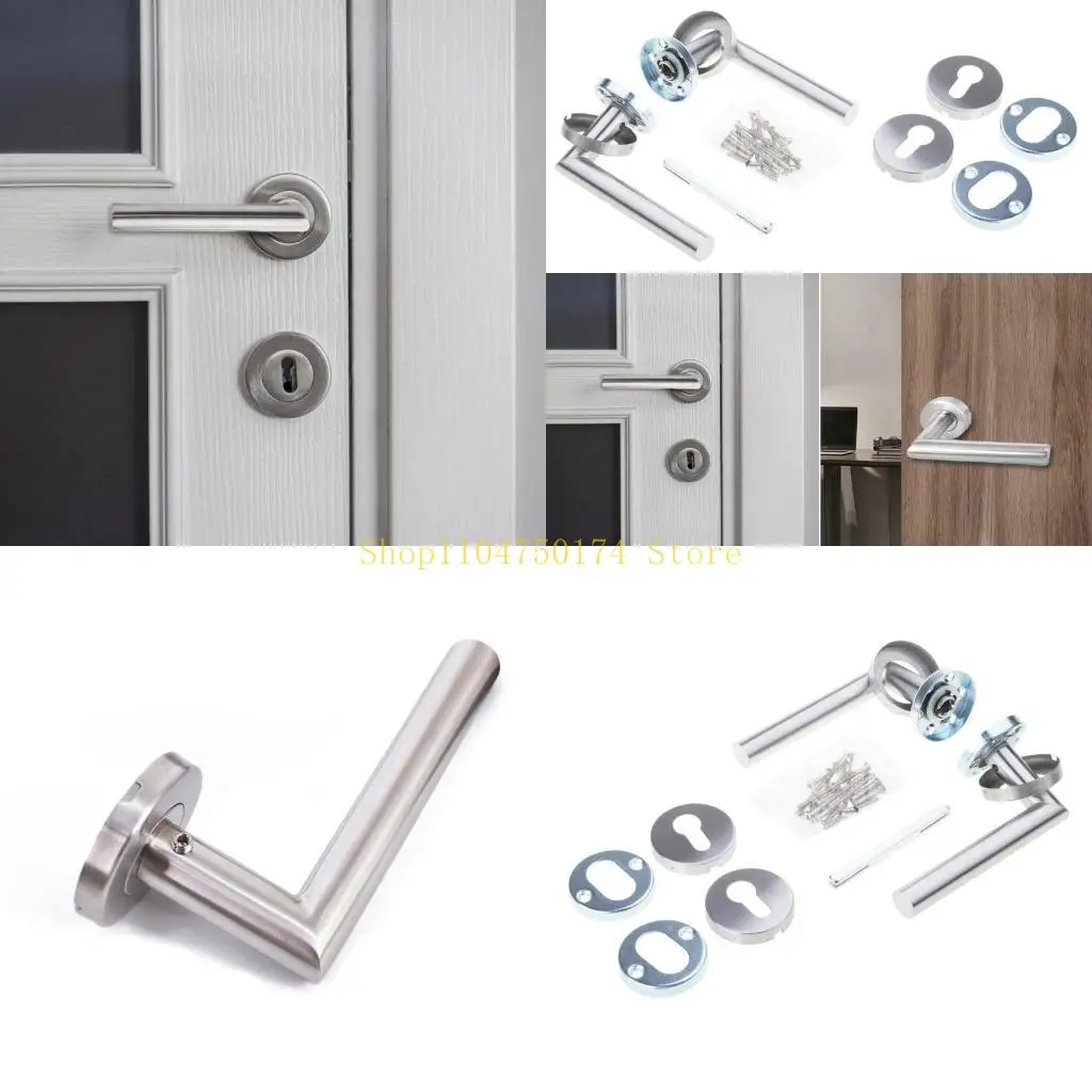 

Contemporary Door Handle Set with Round Lever & Escutcheons Modern Door Hardware for Interior Locking Function top sale