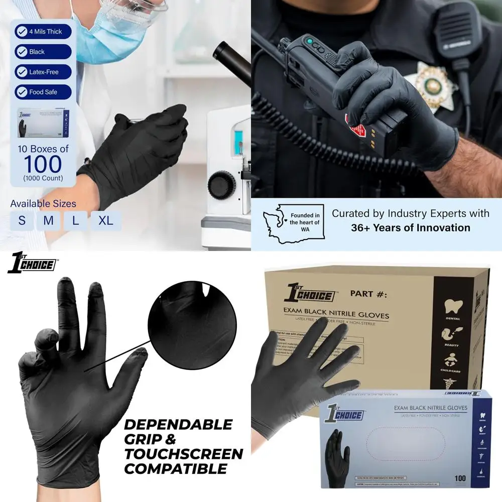 

Disposable Nitrile Gloves, 4mil Thick, Ideal for Exams, Cooking, Medical, Dental, Cleaning