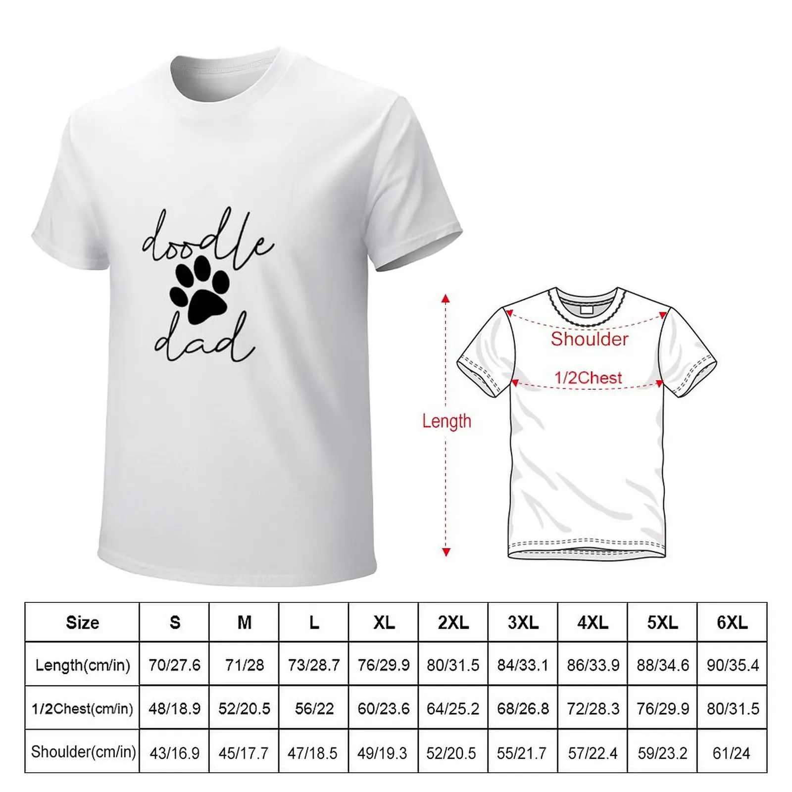 Doodle dad dog dad T-Shirt plain tops Short sleeve tee mens big and tall t shirts